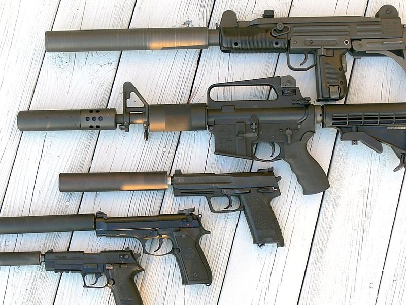 Guns with silencers
