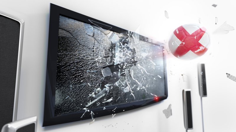 Smashed television