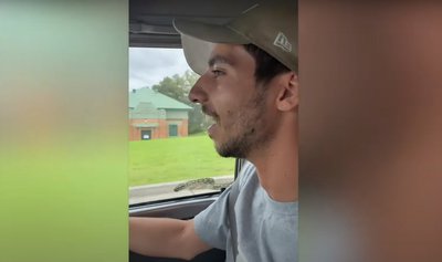 Couple surprised by secret passenger during a car ride - Vimarsana News