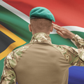 South African soldier saluting