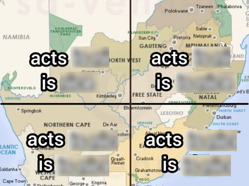 South Africans react to which provinces "acts mean/nice" meme
