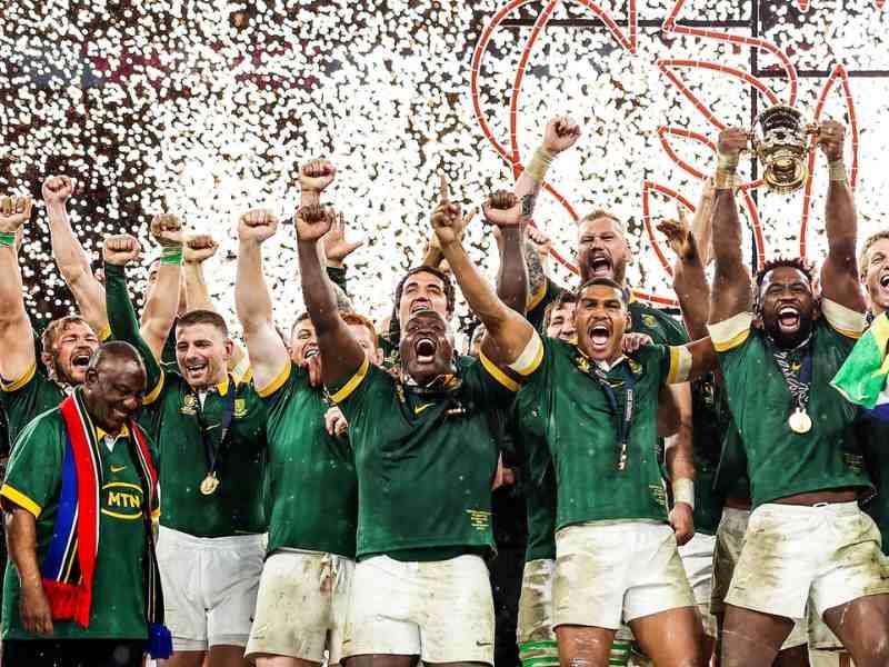 Springboks world cup win, lift of the trophy