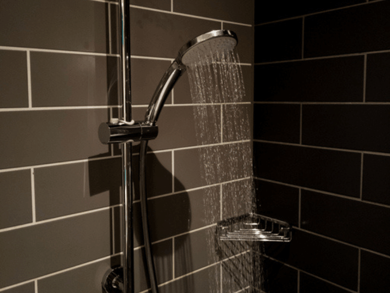 modern steel shower head