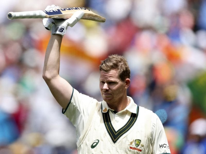 Steve Smith of Australia acknowledges the crowd after being dismissed on the second day of the fourth cricket Test match between Australia and India