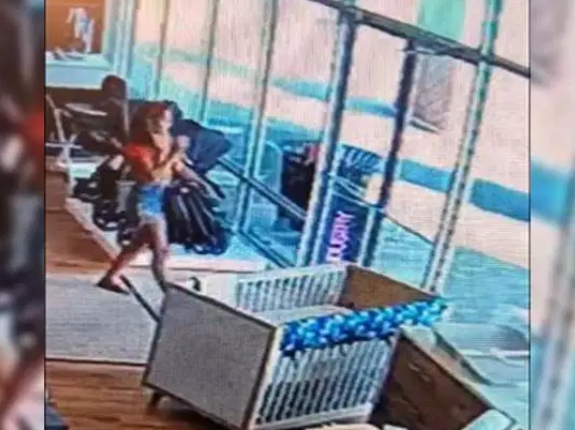 stroller being stolen from the store