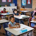 Students studying while sitting at their desks in the class