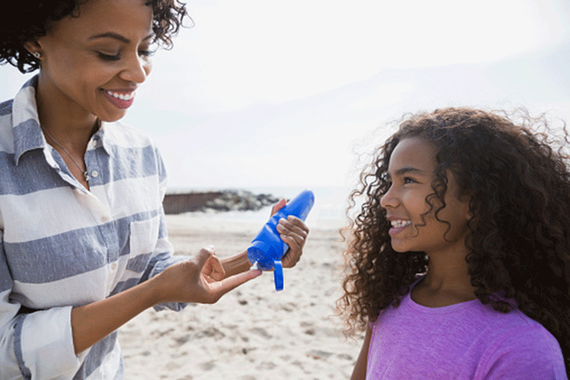 Sunscreen on Summer Days