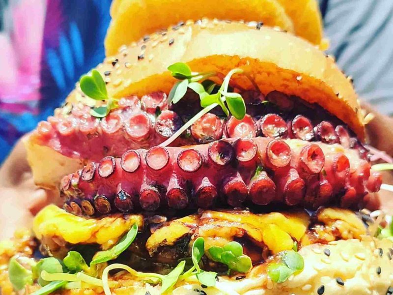 Octopus crunch burger, sushi hotdog, brûlée waffles and more at Surf Riders