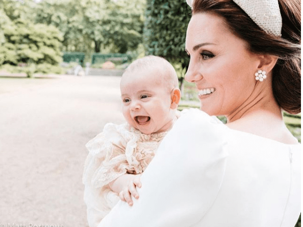 The Duchess of Cambridge with Prince Louis