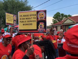 Public servants picket outside PSCBC offices in Centurion