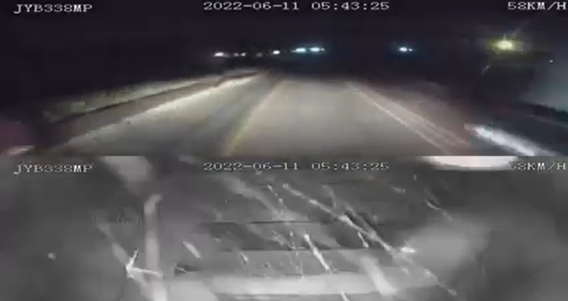 Watch Truck Driver Gets Knocked Out By Rock And Crashes