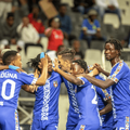 TS Galaxy players celebrate a goal