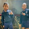 Aphelele and Aphile in school uniform