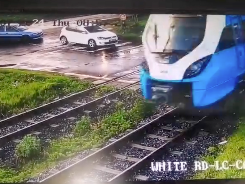 WATCH: Uber Eats driver hit by train, South Africa shocked