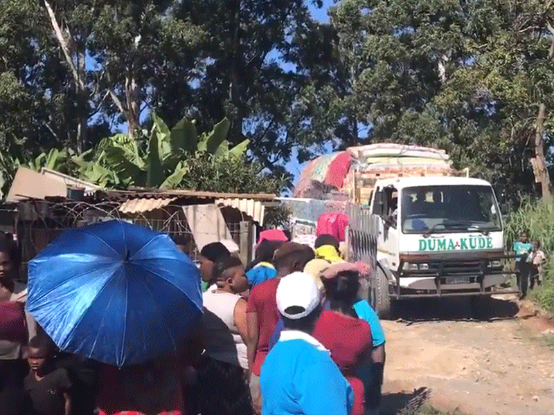 Relief donations being distributed by the Gift of the Givers, East Coast Radio