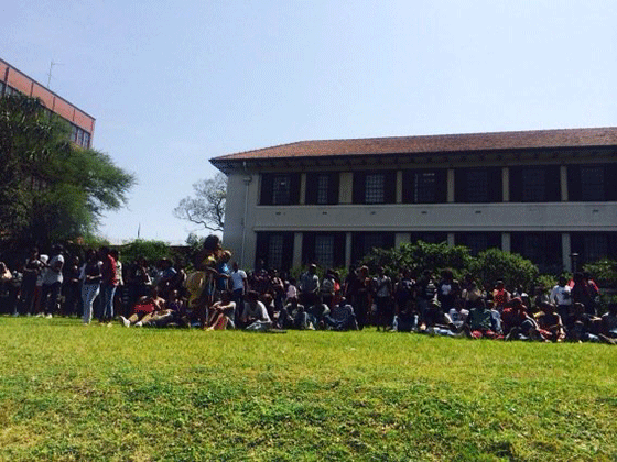 Protests: UKZN Howard College students gather on university lawns