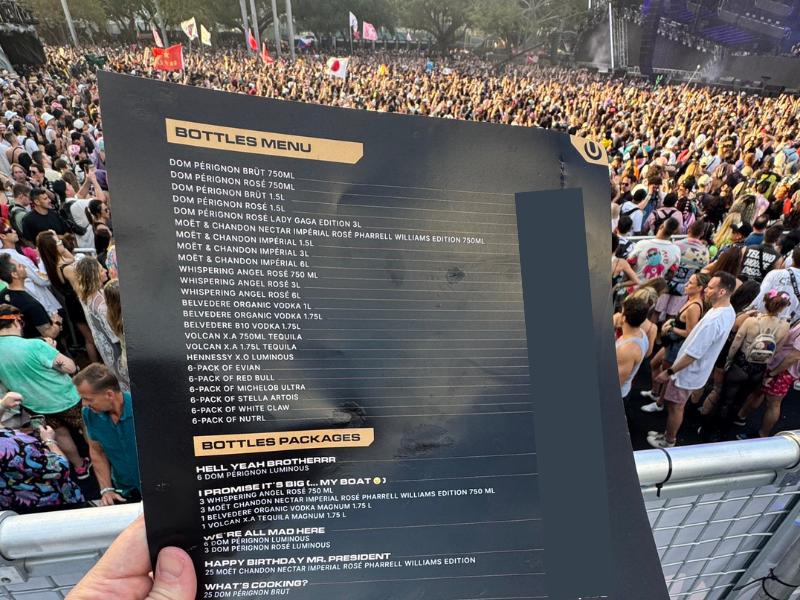 Fans shocked by festival drink prices starting at R29k