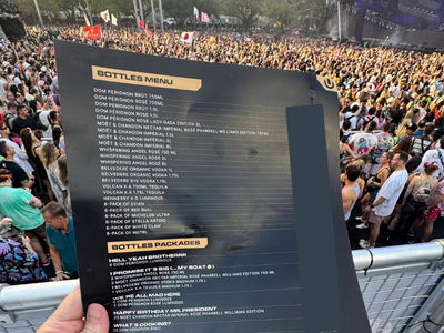 Fans shocked by festival drink prices starting at R29k