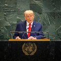 United States President Donald Trump speaking at the United Nations General Assembly