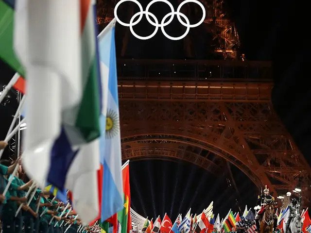 Olympics 2024 Opening Ceremony Paris 2024 with Flags