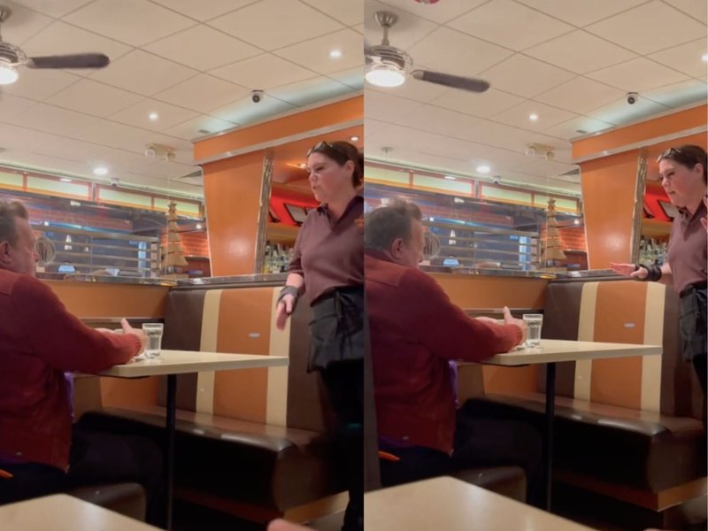 Waitress gives rude customer taste of own medicine