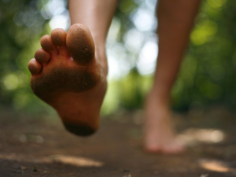 Walking barefoot