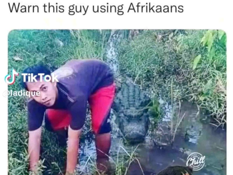 Hilarious! Warn this guy in Afrikaans challenge