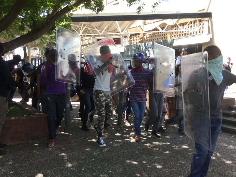 Wits students with shields