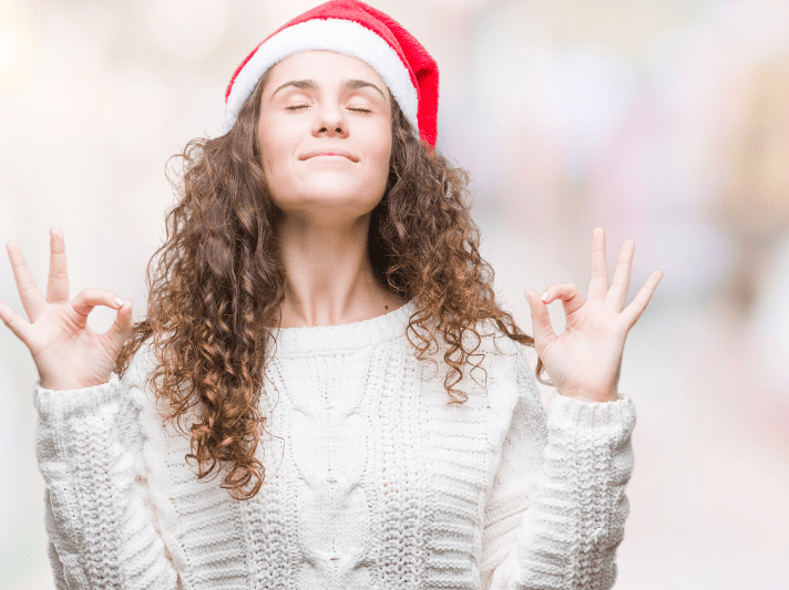 Woman with Christmas hat