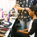 Woman shaving hair