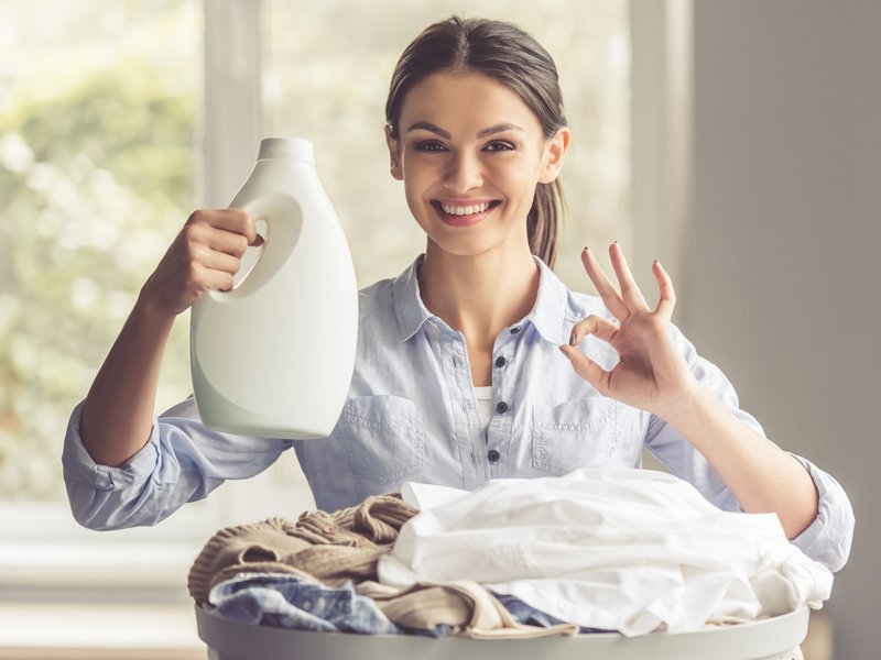 Woman doing laundry