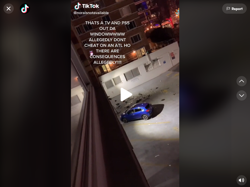 Woman throws ps5 and tv out of window