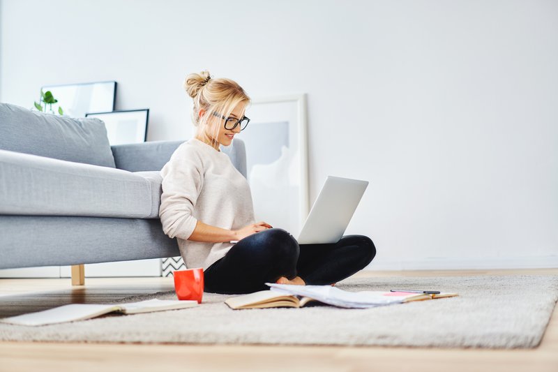 Woman working from home