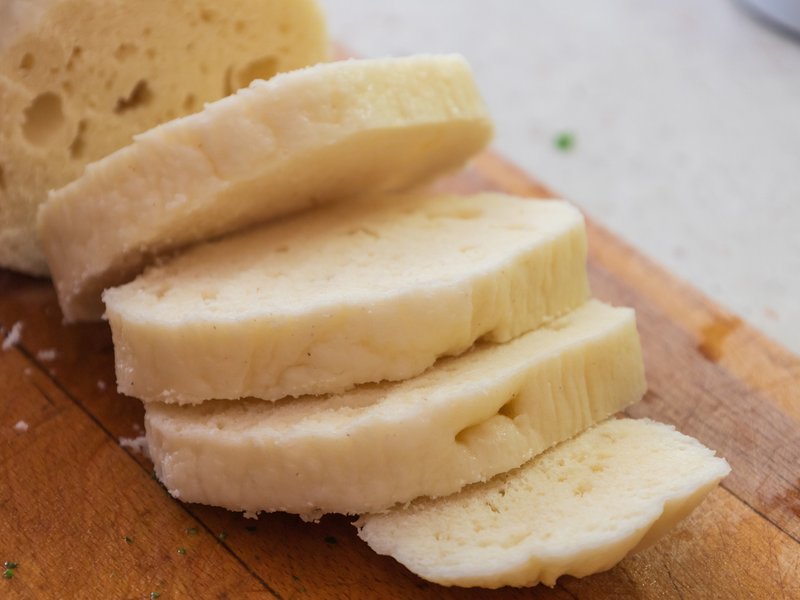 Yeast dumpling sliced
