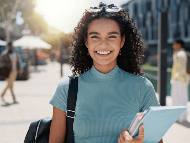 young female college student