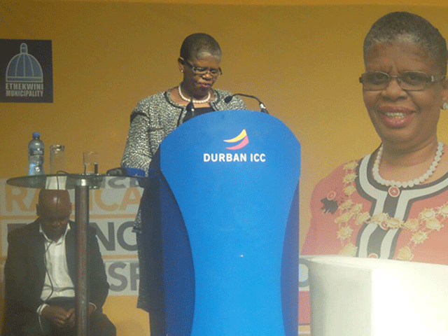 Zanele Gumede speaks on small business investment at Durban summit