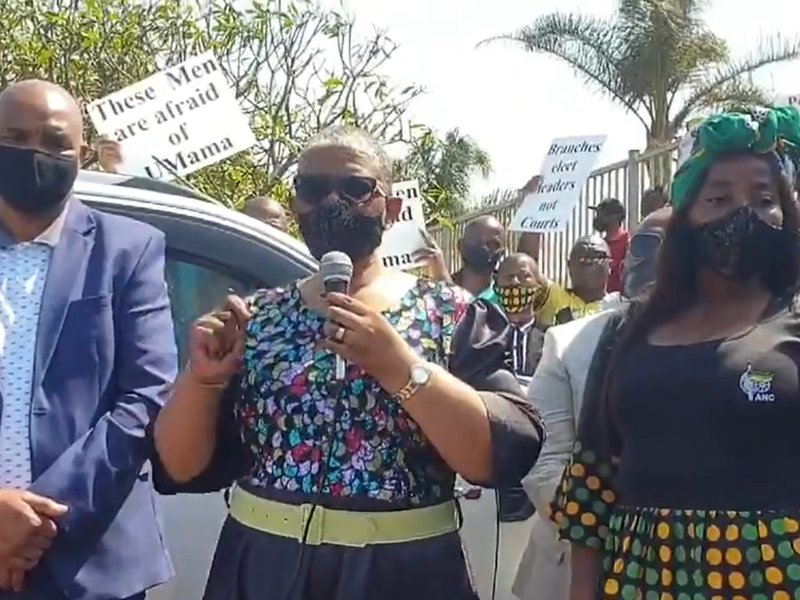 Zandile Gumede outside Specialised Comms court
