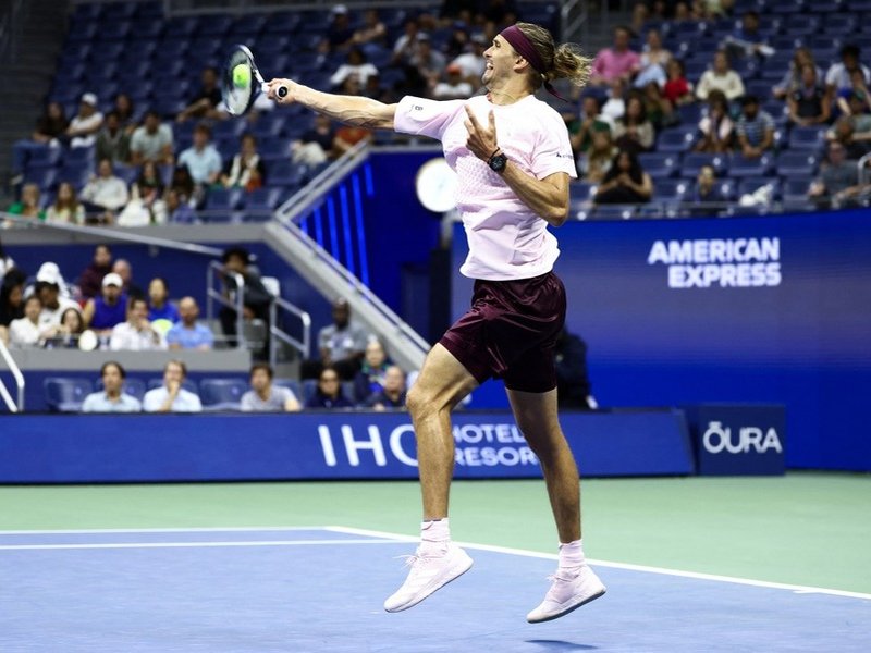 Top seed Alexander Zverev in action at the 2026 US Open